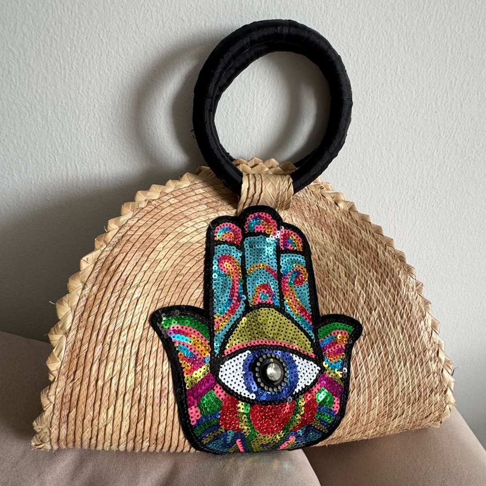 Hamsa Straw Bag Beach tote